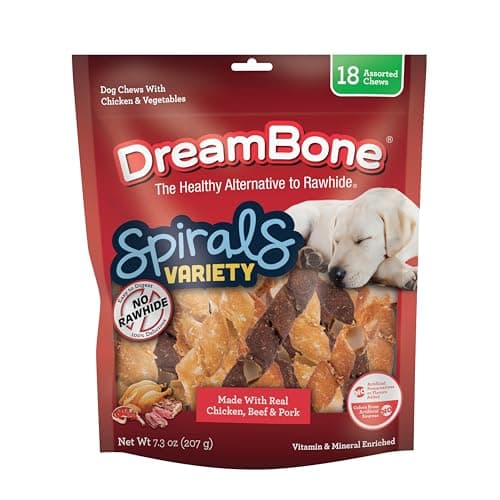 DreamBone Spirals Variety Pack...hicken, Beef or Pork, 18 Count
