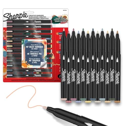 Sharpie Creative Markers, Warm...ic Markers, Fine Tip, 12 Count