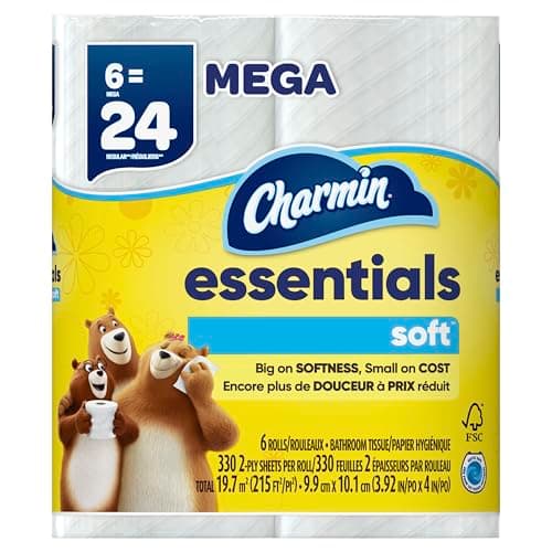 6-Mega Roll Charmin Essentials Soft Toilet Paper (330 Sheets Per Roll) $4.98 + Free Shipping w/ Prime or on $35+