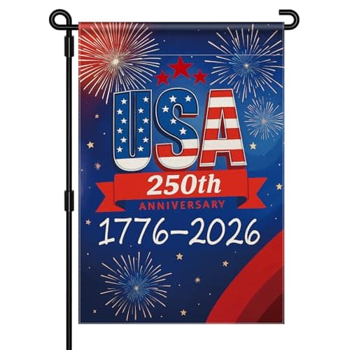 250 Anniversary USA Garden Flag, 250th Anniversary America Flag 1776-2026 Commemorative Patriotic 250 Year Banner 4th of July Yard Sign Double-Sided Waterproof Garden Flag 12x18 Inch