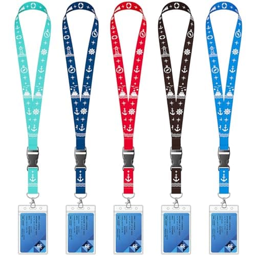 tiantprt Cruise Lanyard for Ship Cards, 5 Pack Cruise Ship Lanyards with Waterproof ID Badge Holders & Detachable Buckle, Cruise Essentials 2026 for Carnival, Royal Caribbean, MSC, NCL