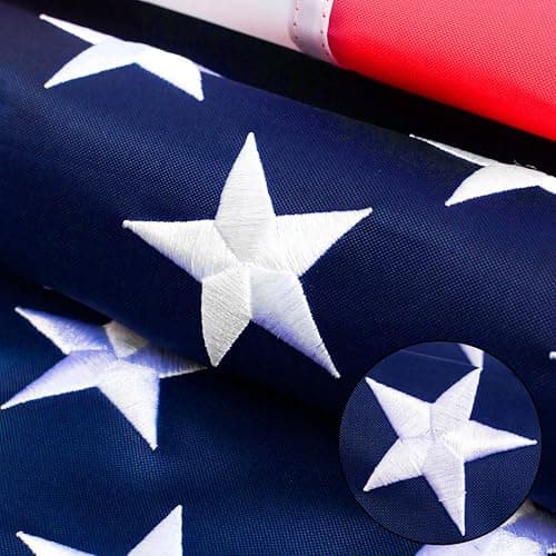 American flag 2.5×4 FT for Outside, Heavy Duty Polyester USA Flag Outdoor with Embroidered Stars, Sewn Stripes, US Flag with Brass Grommets for Indoor, Outdoor, All Weather
