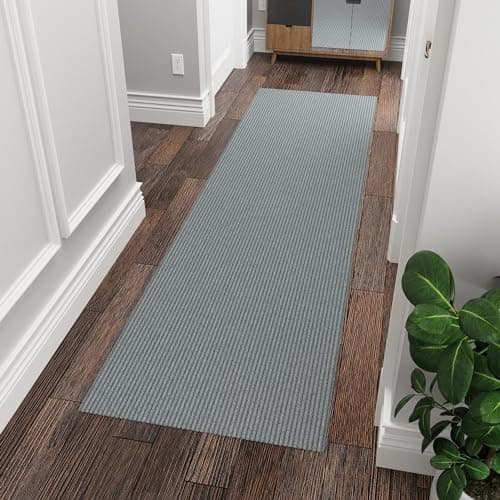 Scrape Rib Solid Design Non-Sl...ge, Patio, 2'7" x 7', Srt Gray