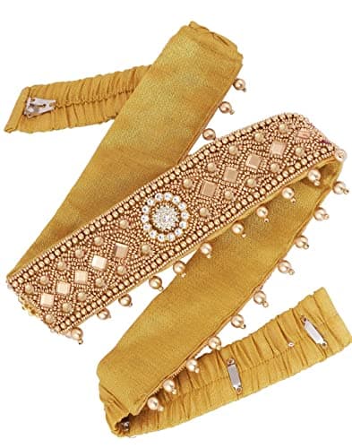 VAMA Traditional Indian Handmade Fabric Embroidery Cloth Saree Waist hip Belt Stretchable Kamarpatta Kamarbandni Kardhani For Women (Kamarbandh Belt For Saree)