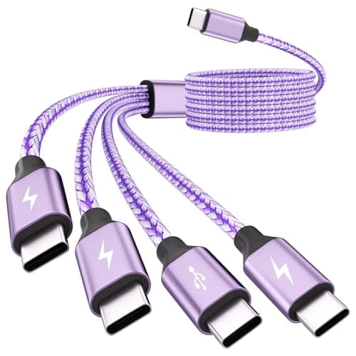 5' USB-C to USB-C 4-in-1 Multi Charging Cable w/ 4 Type-C Outputs (Purple) $4.79 + Free Shipping w/ Prime or on $35+