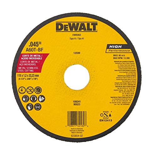 Amazon: DeWalt DW8062 4-1/2-Inch Metal Cutting Abrasive Wheel $1.49 (Reg $2.52, ~41% Off) + FS w/ Prime