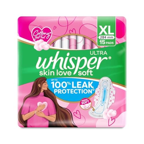 Whisper Ultra Soft Sanitary Pads - 15 Pieces (XL)
