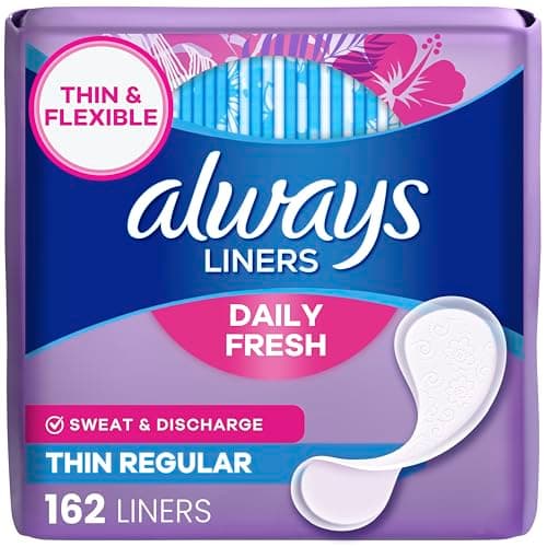 162-Count Always Thin Daily Panty Liners $4.90 w/ S&S + Free Shipping w/ Prime or on $35+