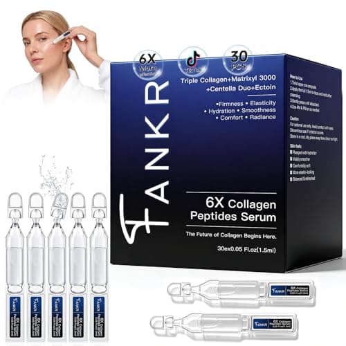 6X Collagen Peptides Serum, Anti-Aging Hydrating Serum for Plump & Firm - Looking Skin, Peptides Serum for Face - Fine Lines & Wrinkles & Radiance, with Multi Peptide and Deep Collagen(1.5 ml*30)