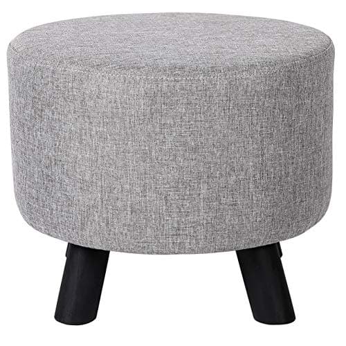 BIRDROCK HOME Grey Linen Foot ...e Furniture Rest – Vanity Seat