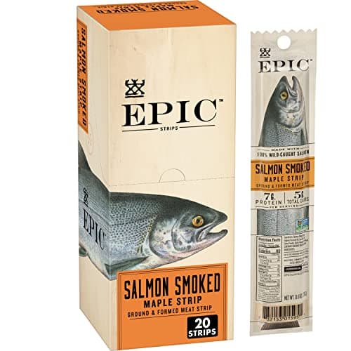 [SnS, AC] $38.39 | 3 × 20-Pack 0.8-Oz Epic EPIC Smoked Salmon Strips (Maple Strip) ($12.80 each) at Amazon