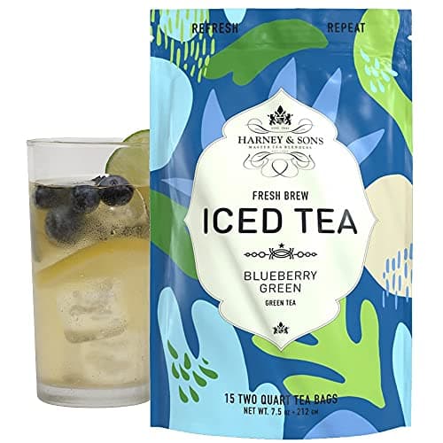 Harney & Sons Fresh Brew Blueb...ry Green Iced Tea, 15 Tea Bags