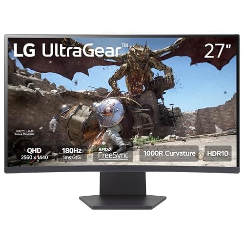 LG 27GS60QC-B Ultragear 27-inch Curved Gaming Monitor QHD (2560x1440) 180Hz 1ms Black $169.00; 32-inch $199.00