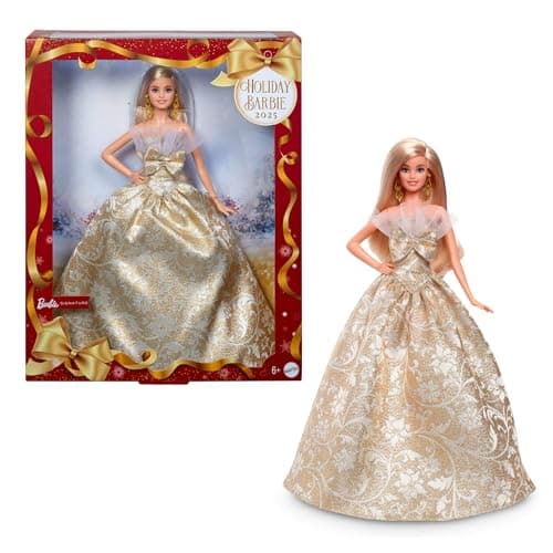 Barbie Signature Doll, 2025 Ho...layable Packaging & Doll Stand