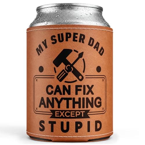 Fathers Day Gift for Dad from Daughter Son - Keeps Cold 12Oz Can Cooler Insulated No Wet Hands, Includes Gift Box, Dad Birthday Gifts for Father's Day Retirement, Cauife Beer Soda Slim Can Koozie