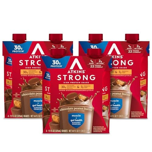 Atkins Strong High Protein Sha...d Gut Health Support, 12 Count
