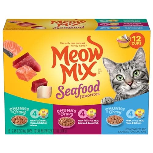 Select Accts: 12-Pk 2.75-Oz Meow Mix Wet Cat Food (Various Seafood Favorites) $4.40 w/ S&S