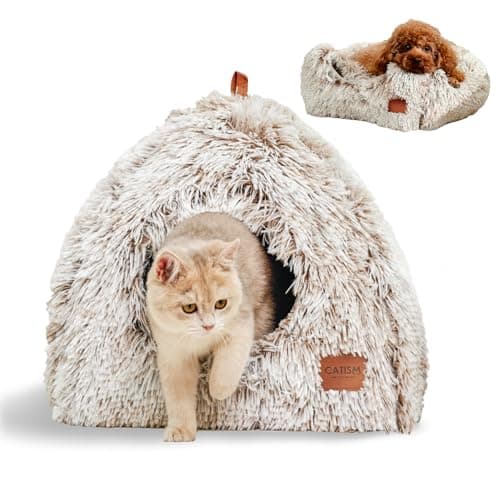 CATISM 2-in-1 Foldable Cat Cave Bed w/ Washable Cushioned Pillow (3 Colors) $13.99 + Free Shipping w/ Prime or on $35+