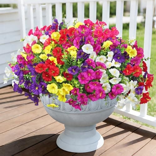 Roberly Artificial Morning Glory Flowers for Outdoors, 12 Bundles, Mixed