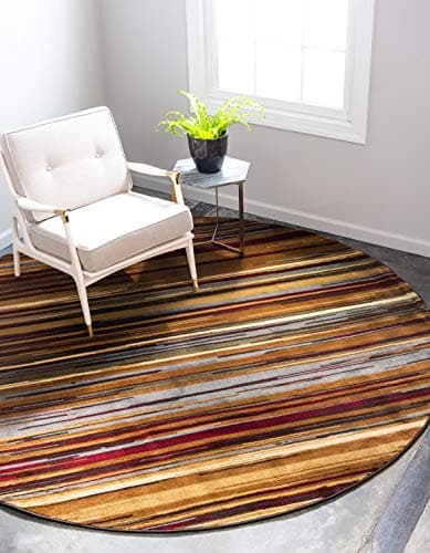 Unique Loom Barista Collection...tu (4' 1" Round, Beige/ Brown)
