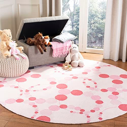 SAFAVIEH Kids Collection 6' Ro...k SFK214A Dots Cotton Area Rug