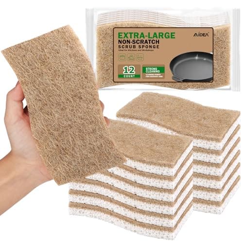 $5.98* | 12-Ct Aidea XL Non-Scratch Natural Dish Scrub Sponges at Amazon