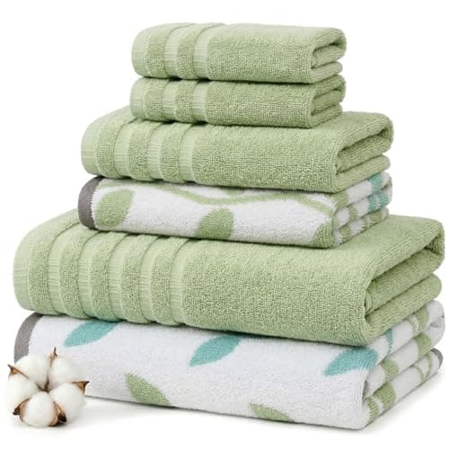 6-Pc Modern Threads 100% Cotton Towel Set (Various Styles) $20
