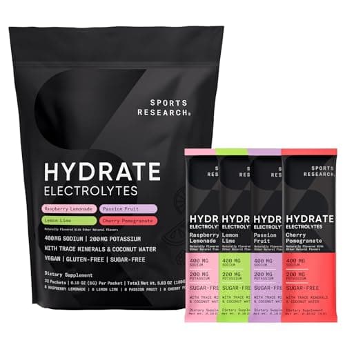 Select Accts: 32-Packets Sports Research Hydrate Electrolytes Powder Packets (Variety Pack) $14.56, 16-Packets $10.32 w/ S&S & More + FS w/ Prime or on $35+