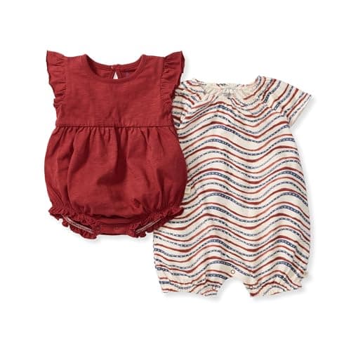 Burt's Bees Baby Girls Bubble Romper, 100% Organic Cotton One-piece Shortall and Layette Girl Outfit