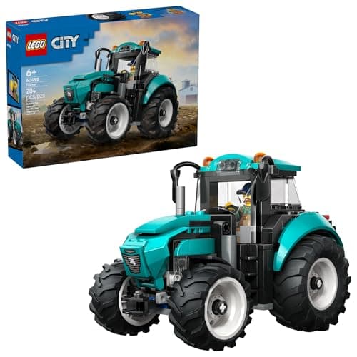 LEGO City Tractor Building Toy for Kids - Pretend Play Farm Vehicle for Boys & Girls, Ages 7+ - Tractor Toy W/Farmer Minifigure - Gift Idea for Birthdays - 60498