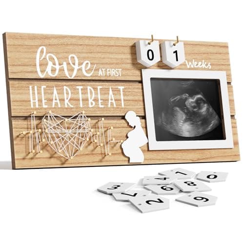 Sonogram Picture Frame,Baby Ultrasound Picture Frames With Pregnancy Countdown Weeks,Standard 4"X3" Ultrasound Photo,Pregnancy Congratulations Gift,Gender Reveal Ideas,First Time Dad Mom Gifts
