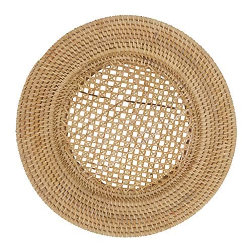 SARO LIFESTYLE Handmade Rattan Charger Plates (Set of 4)