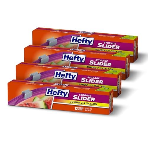 4-Pk 12-Count Hefty Slider Jumbo 2.5-Gallon Size Storage Bags $10.55 w/ S&S
