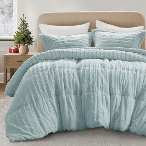 Madison Park Duke Luxe Faux Fu...hams, Full/Queen, Aqua 3 Piece