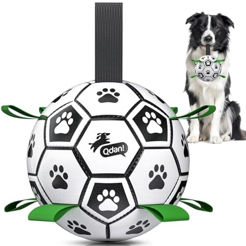 6" QDAN Dog Soccer Ball w/ Straps (Black/Green) $8.44 + Free Shipping w/ Prime or on $35+