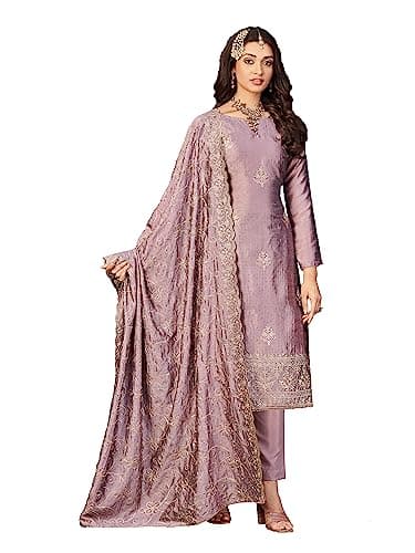 STELLACOUTURE indian tradition Plus Size Party/Wedding Night Ready to Wear Eid Salwar Kameez Suit for Women 2613-O (Purple, 38)