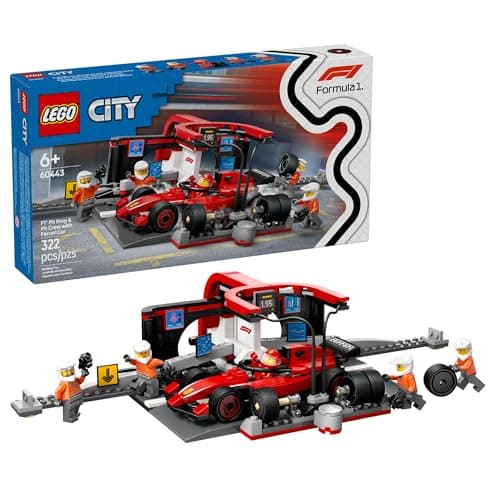 $23.99: 332-Piece LEGO City - F1 Pit Stop & Pit Crew with Ferrari Car (60443) at Amazon