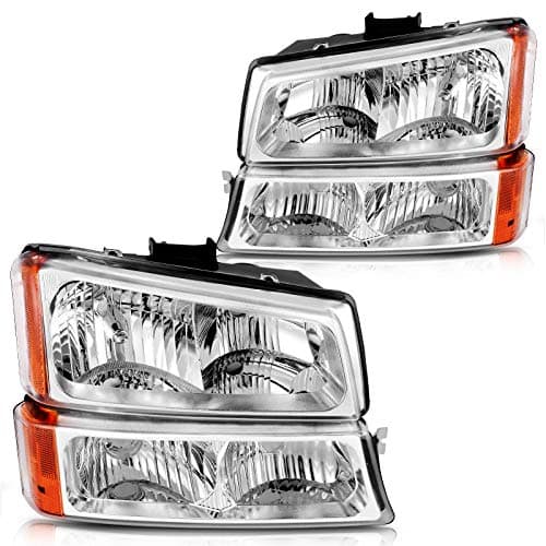DWVO Headlights Assembly Compa...hrome Housing Amber Reflector)