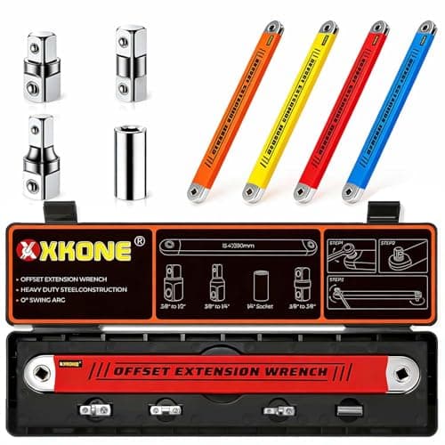 XKONE Offset Extension Wrench-0° Swing Extender for Tight Space Fasteners