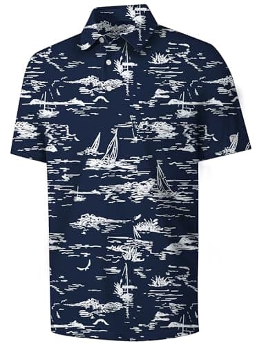 ZITY Select Mens Golf Shirts Short Sleeve UPF 50+ Print Performance Polo Moisture Wicking Casual Collared Golf Shirts for Men