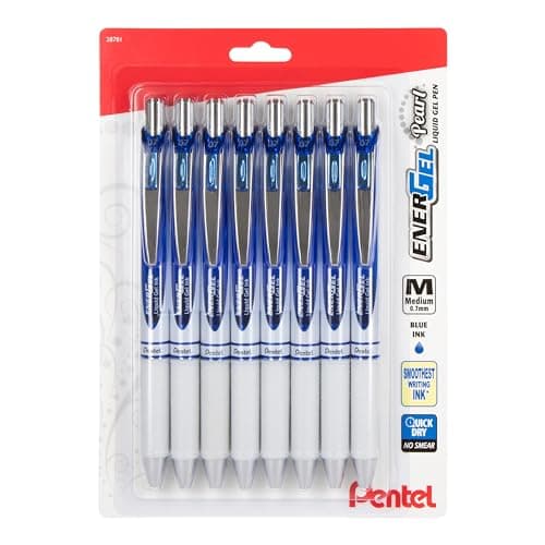 Pentel EnerGel Pearl Retractab...e, Blue Ink, 8-Pk (BL77PWBP8C)