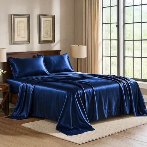 Satin Sheets Queen [4-Piece, N...heet, Flat Sheet, Pillow Cases