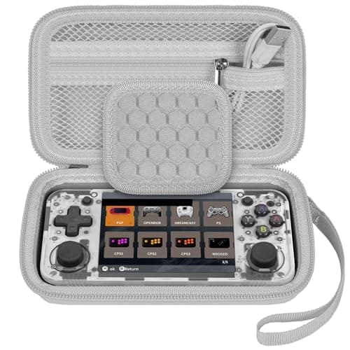 GWCASE Case Compatible with RG35XX H Retro Game Console, Handheld Emulator Gaming Player Storage Organizer for Anbernic for rg35xx h/for RG28XX Retroid Pocket Consoles, TF Card& Cable(Box Only) (Gray)
