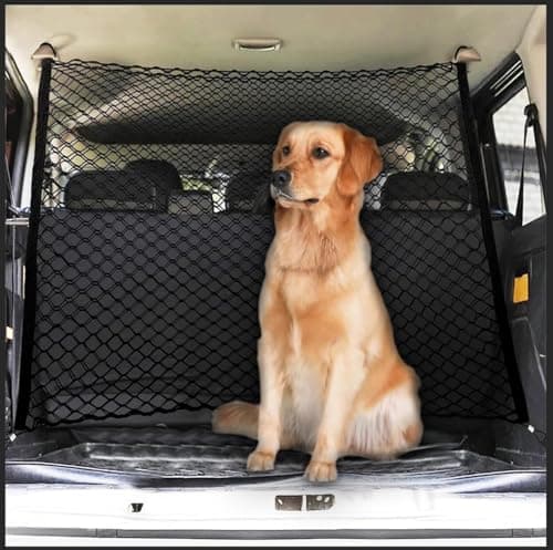 VOPQA Dog Car Barrier Net for Audi Q7 (4L) 5-seat, Elastic Dual Layer Luggage Safety Cargo Mesh Net Pet Car Divider Trunk Screen Barricade