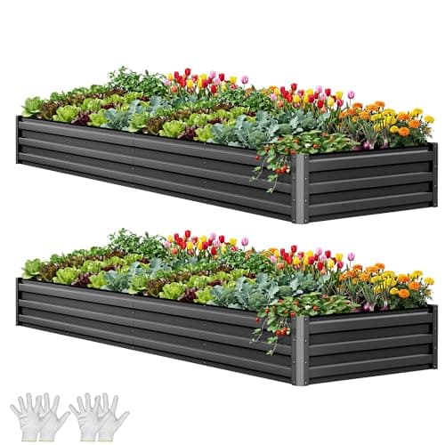 YITAHOME 12x4x1ft 2pcs Large R...ants Vegetables Flowers, Black