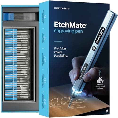 EtchMate Engraving Pen for Metal, Wood, Glass, Plastic & All Materials - Cool Birthday Gift Ideas - Engraver Pen Tool - Teen Boy Gifts - Unique Gifts for Women, Teenage Girl - Craft Kits for Adults