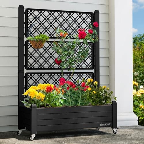 YITAHOME 43.3x17.7x61 in Plant...eather-Resistant Design, Black