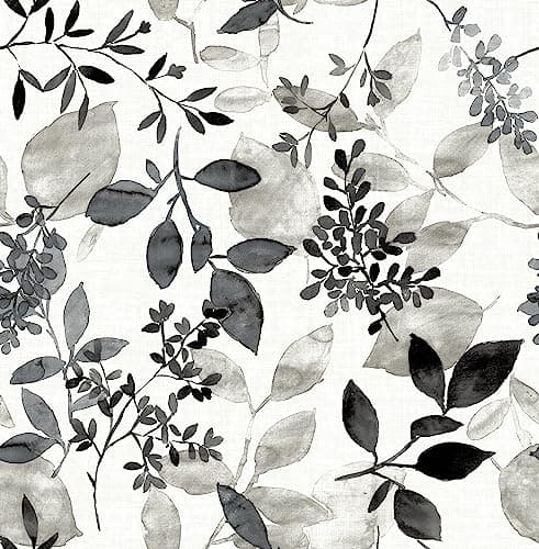 NuWallpaper Black Breezy Peel ...ble Wallpaper, 20.5 in x 18 ft