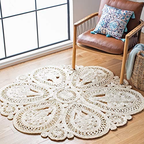 SAFAVIEH Area Rug 6' Round - N...ve Boho Floral Design (NF360B)