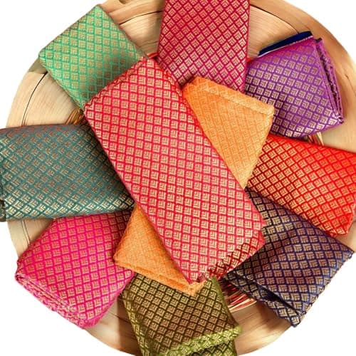 LoveNspire Unstitched Multicolor Blouse Pieces for Women Saree, Pooja, Housewarming & Indian Return Gifts 10 Pcs